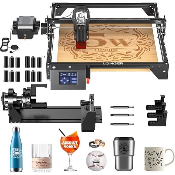 LONGER Laser Engraver Ray5 5000mW with Rotary Kit