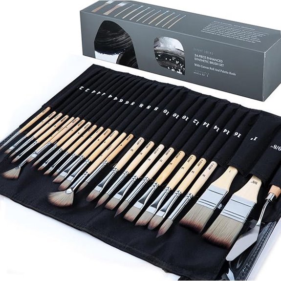 ARTIFY 25-Piece Professional Paint Brush Set with Case