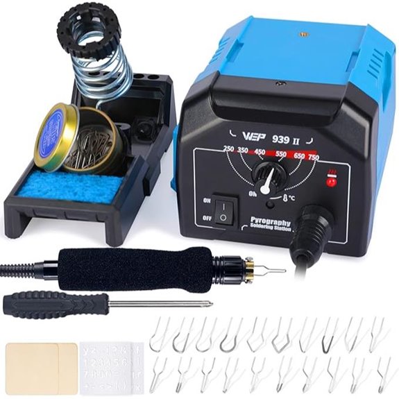 WEP 939-II Pyrography Kit with Tips and Stencils