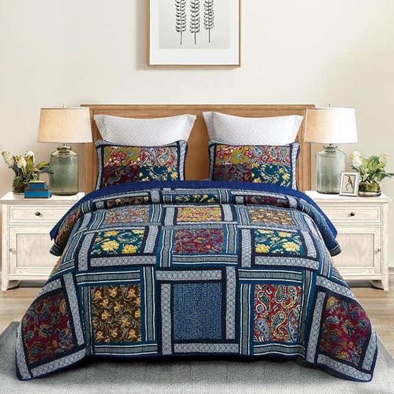 DECMAY Queen Size Cotton Patchwork Quilt Set