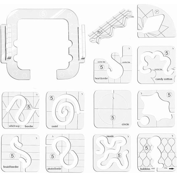 YEQIN Quilting Template & Ruler Set for Sewing