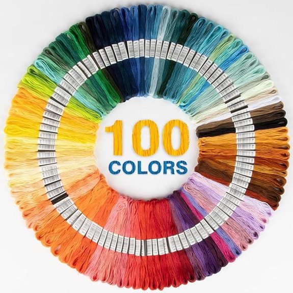Sukh 100 Color Embroidery Thread Rainbow Floss Bulk