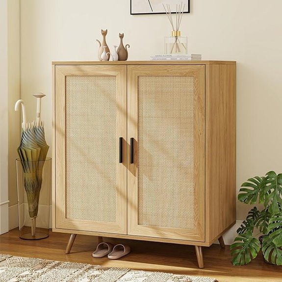 TOLEAD Rattan Buffet Cabinet with Doors
