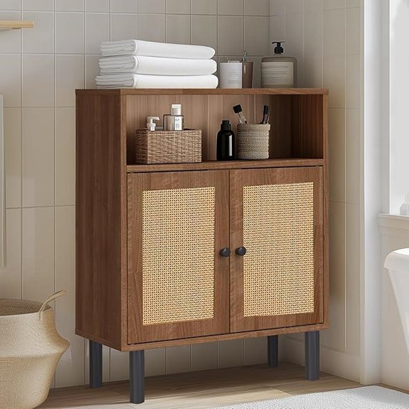 Rattan Storage Cabinet with Double Doors