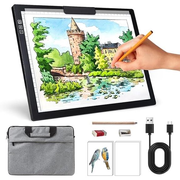 Rechargeable A4 Light Box with Stand and Brightness Levels