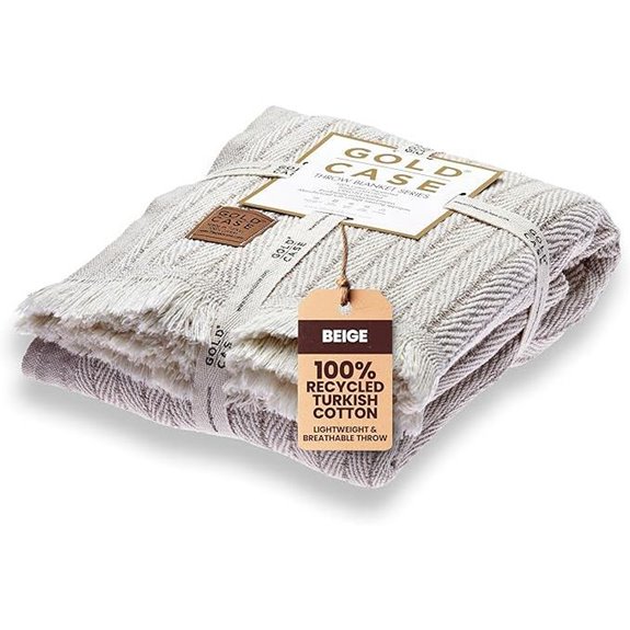 Recycled Turkish Cotton Throw Blanket for Couch
