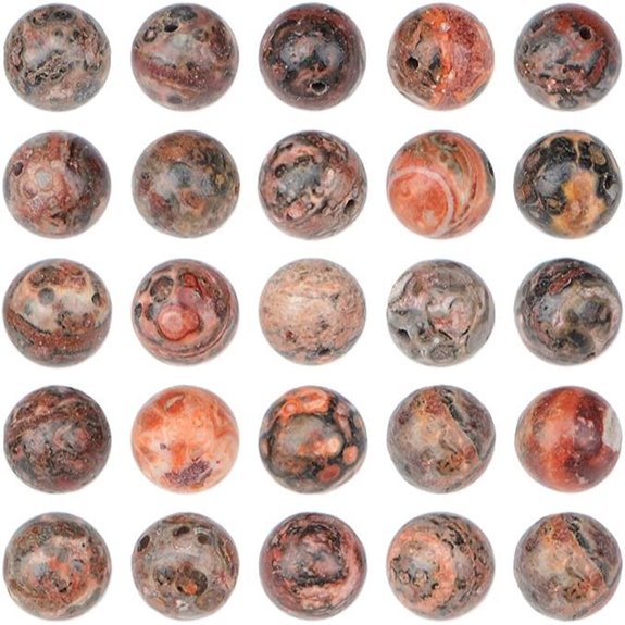 Natural Stone Beads 6mm Red Leopard Fur Jasper 100pcs