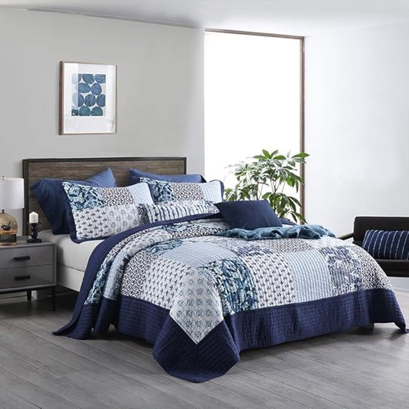 ENASAL Cotton Reversible Floral Bedspread Quilt Set
