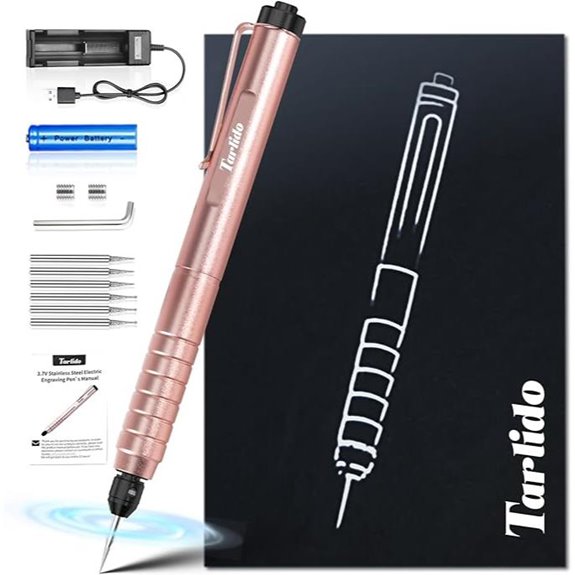 Engraving Pen USB Rechargeable Rotary Tool Rose Gold