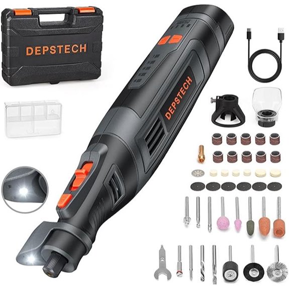 DEPSTECH 8V Rotary Tool Kit with 47 Accessories
