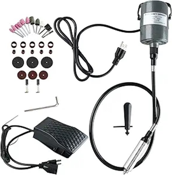 Rotary Tool with Flex Shaft and Foot Pedal