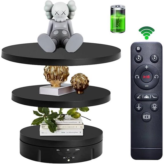 JAYEGT 3-in-1 Rotating Display Stand with Remote