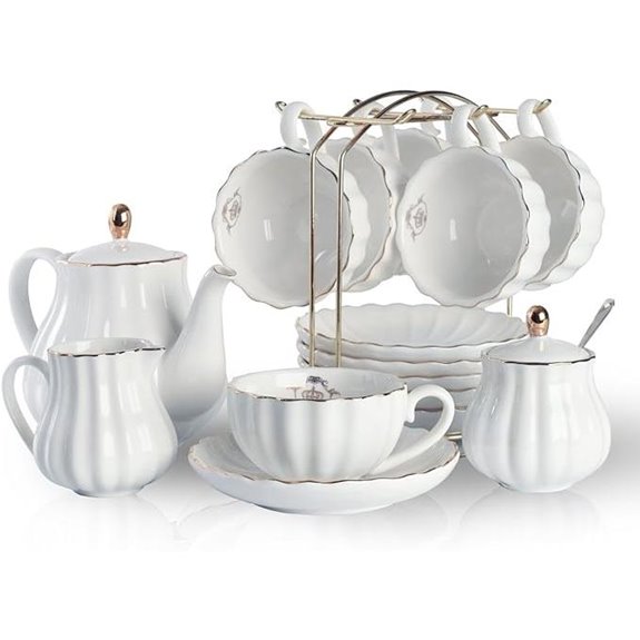 Royal British Porcelain Tea Set for 6 with Accessories