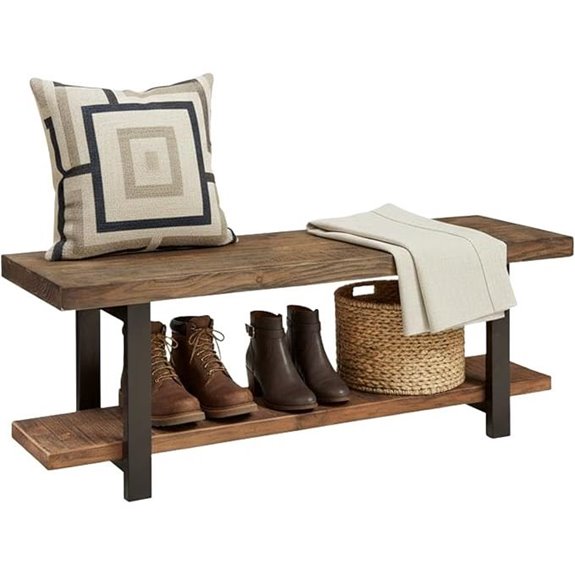 Pomona 48-Inch Rustic Entryway Storage Bench
