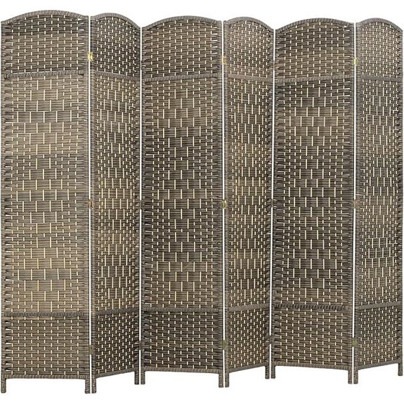 HOMCOM 6-Panel Rustic Room Divider Privacy Screen