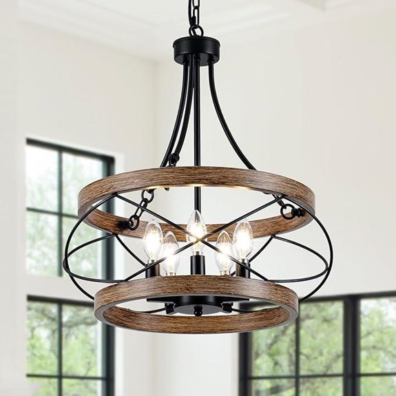 Rustic 5-Light Farmhouse Drum Chandelier
