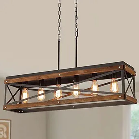 Rustic Farmhouse Kitchen Island Pendant Light Fixture