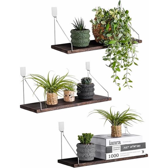 MITIME Rustic Wood Floating Shelves Set of 3