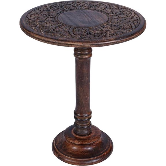 Rustic Mango Wood Side Table 18x22 Inch