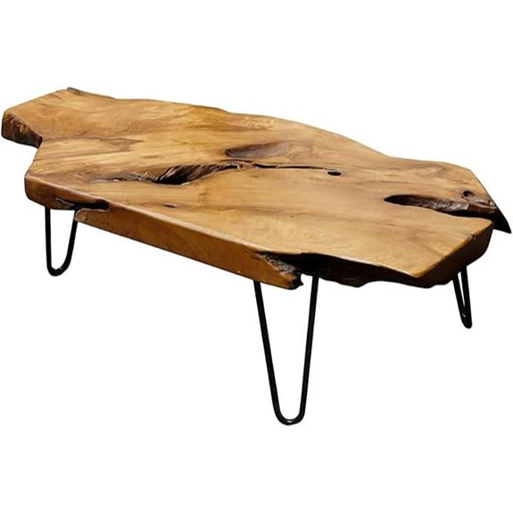 Natural Wood Live Edge Coffee Table