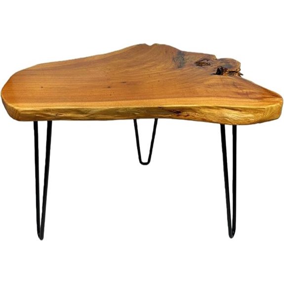 Live Edge Coffee Table with Metal Hairpin Legs