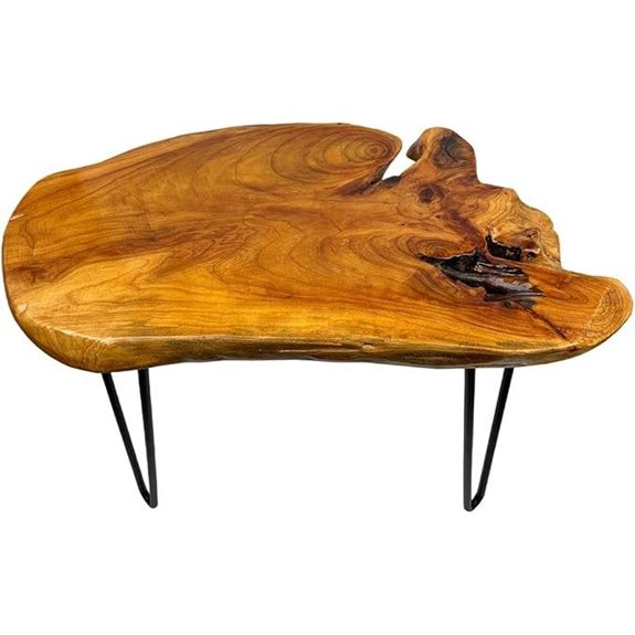 Live Edge Coffee Table with Metal Hairpin Legs
