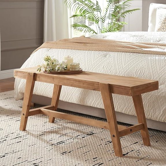 Farmhouse Solid Wood Entryway Bench