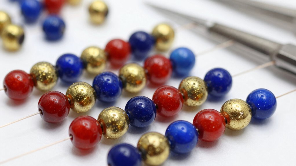 secure beads before threading