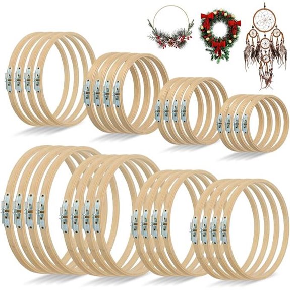 32Pcs Adjustable Embroidery Hoops Set for Art & Sewing