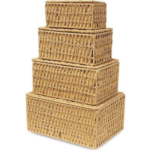 RoyalHouse Woven Stackable Storage Baskets (Set of 4)