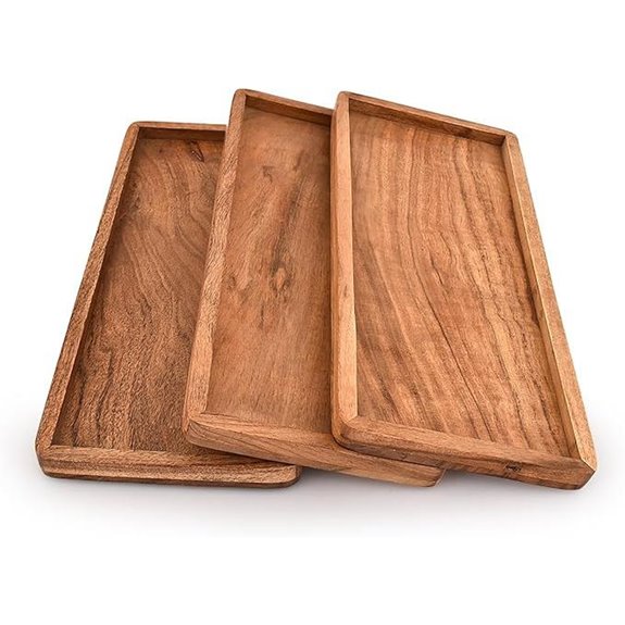 Acacia Wood Serving Platters Set of 3