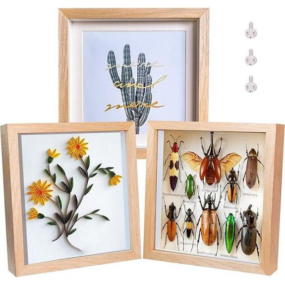 8x8 Wooden Shadow Box Frame 3-Pack