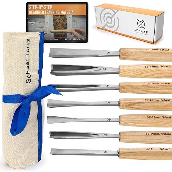 Wood Carving Tools Set of 7 with Canvas Case
