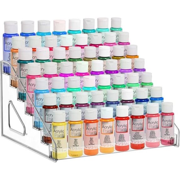7-Layer Acrylic Paint Organizer Shelf