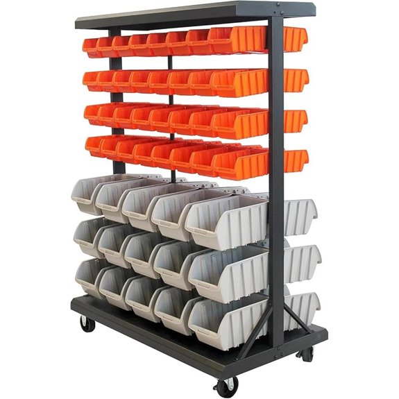 TRINITY 7-Tier Rolling Bin Rack with Bins