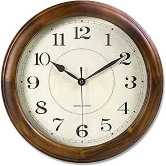 Kesin 14-Inch Silent Wooden Wall Clock
