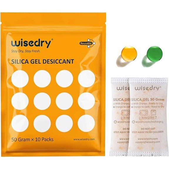 Wisedry 50g Silica Gel Packets (10-Pack)