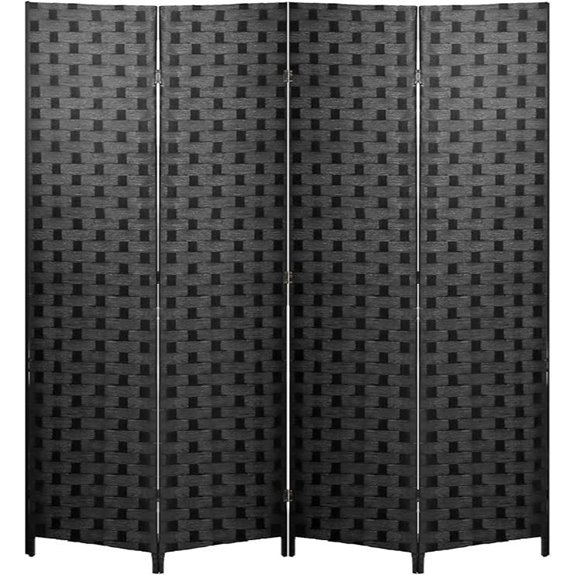 FDW 6FT Wooden Room Divider with 4 Panels