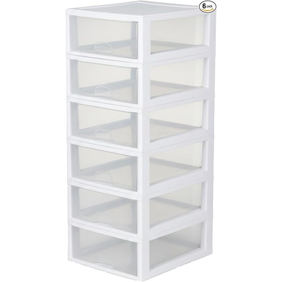 Sterilite 6-Pack 16 Quart Stackable Storage Drawers