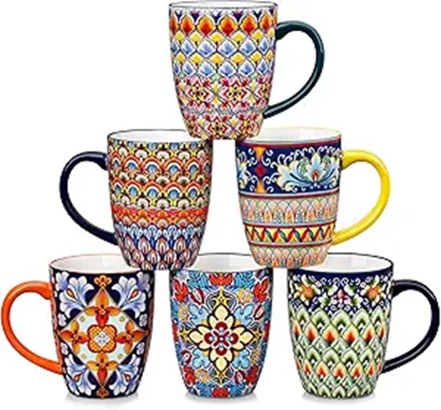 Vancasso 6-Piece 16oz Ceramic Coffee Mug Set