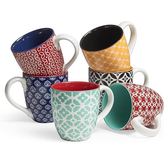 DOWAN 6-Piece 16 oz Porcelain Coffee Mug Set