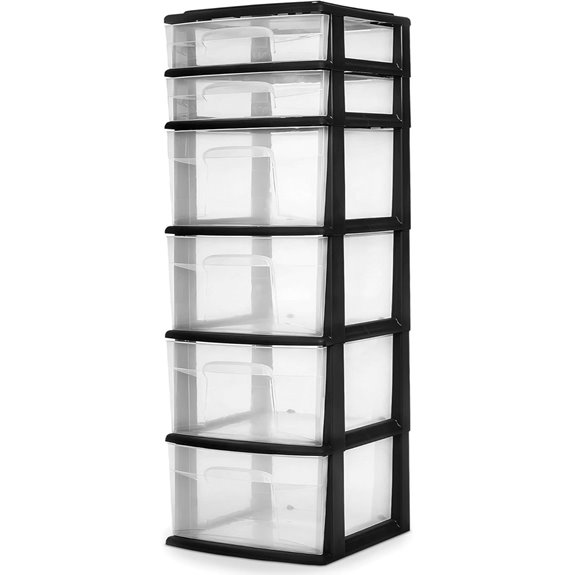 HOMZ 6-Tier Clear Plastic Storage Organizer Cart