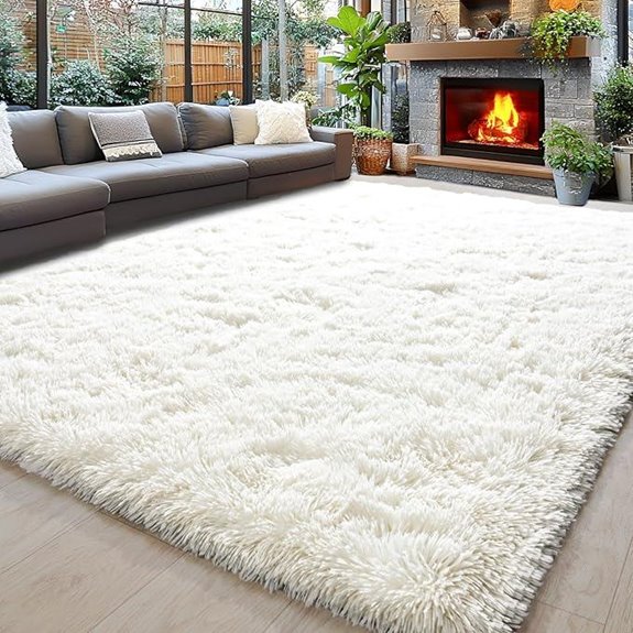 Soft 9x12 Fluffy Rug for Living Room and Bedroom