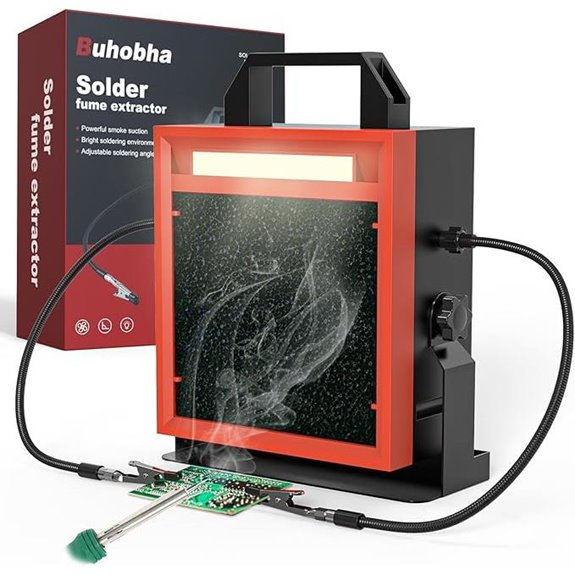 Solder Fume Extractor with LED Light & Helping Hands