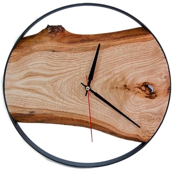 Frenask Solid Chestnut Wall Clock 14-Inch Silent