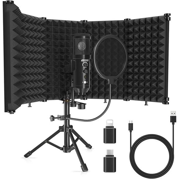 Studio Microphone Isolation Shield with Pop Filter
