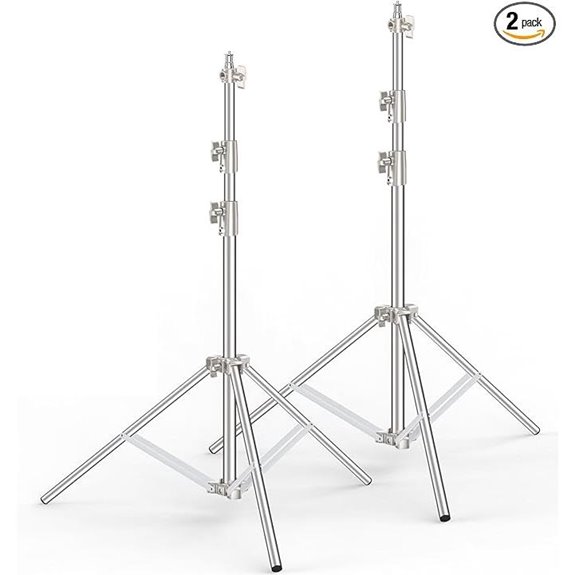 9.2 Ft Stainless Steel Photography Light Stand (2 Pack)