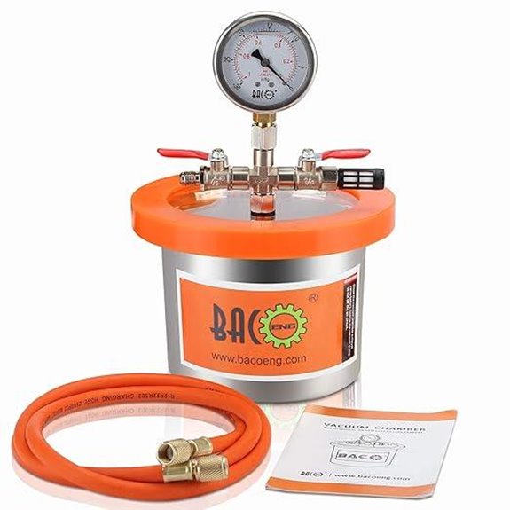 BACOENG 2-Quart Stainless Steel Vacuum Chamber Kit