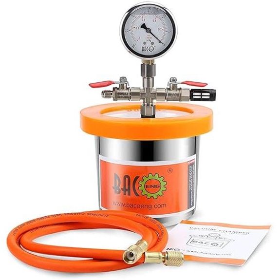 BACOENG 1.2 Quart Stainless Steel Vacuum Chamber Kit