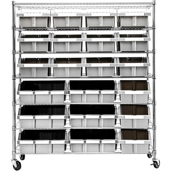 Seville Classics Steel Wire Shelving with 21 Bins